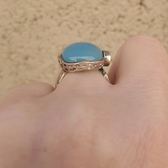 New Chalcedony Adjustable 925 Silver Ring. - Picture 8 of 12